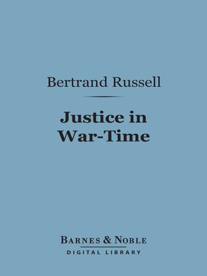 cover image of Justice in War-Time (Barnes & Noble Digital Library)